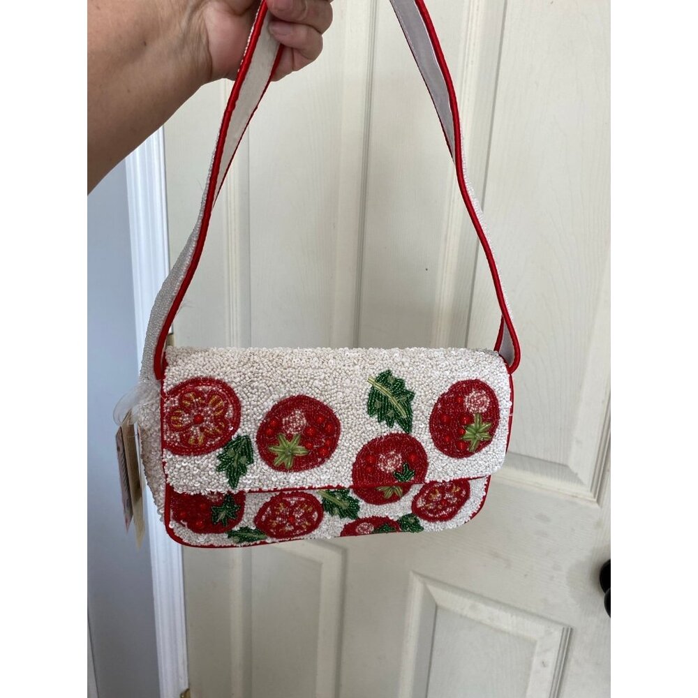 New Viral Handcrafted in India Tomato Beaded Bag